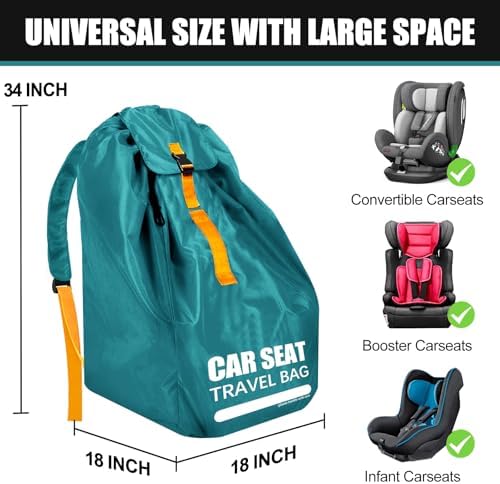 Car Seat Travel Bag for Airplane, Padded Strap Car Seat Bags for Air Travel - Image 3