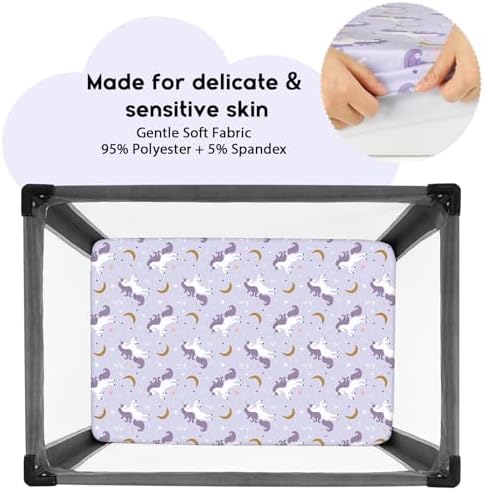 Yoofoss 2-Pack Pack and Play Sheets Fitted 38x26 - Image 2