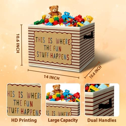 Rustic Playroom Storage Bins Boxes - Image 3