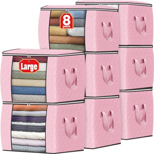 Fab totes 90L Clothes Storage, Foldable Thick Fabric Blanket Storage Bags by Fabtotes
