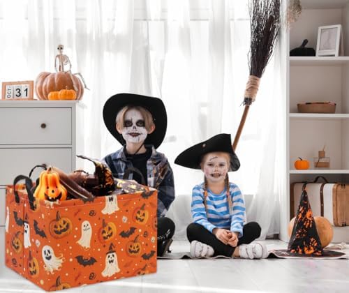 Rectangular Halloween Basket for Boys and Girls Kids Trick or Treat Pumpkin - Image 5