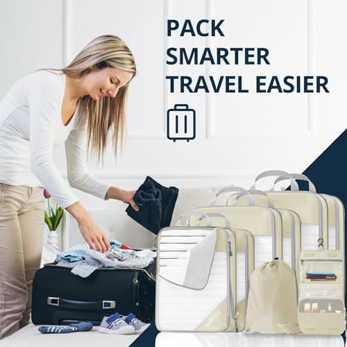 Compression Packing Cubes 8 Set, Compressible Space-Saving Packing Cubes - Image 7