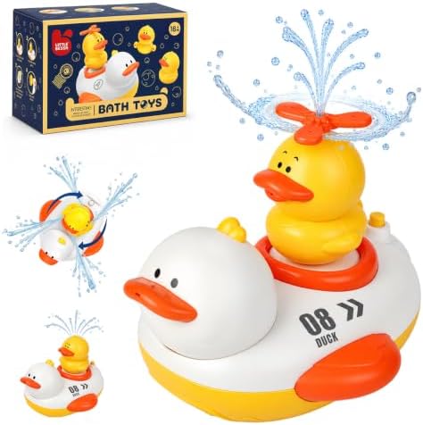 Electric Duck Bath Toy with 3 Spraying Ducklings, Ages 1-3 by Humzo
