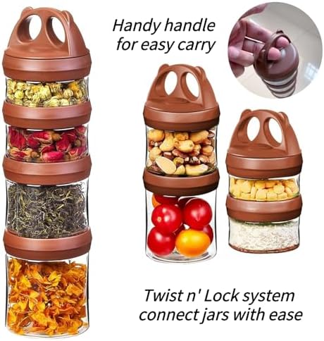 SELEWARE Brown Stackable Snack Containers - Image 5