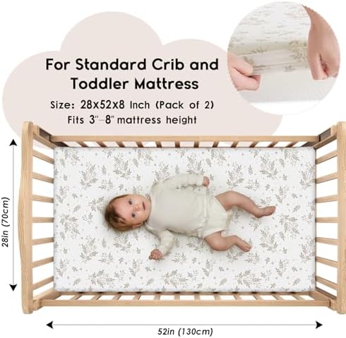 Yoofoss 2-Pack Baby Crib Sheets - Image 2