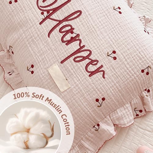 Personalized Embroidered Muslin Toddler Pillowcase - Image 6