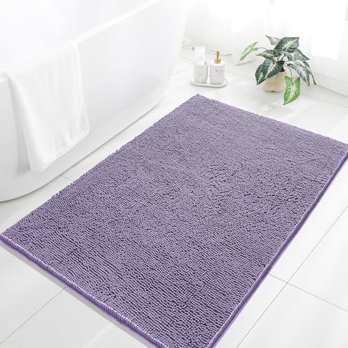 Chenille Bathroom Rug 40"x60" Lavender, Large Plush Bath Mat by Kildoss