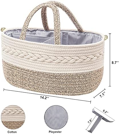 Baby Diaper Caddy Organizer, Shoulder Strap Buckle, 4 Inner Pockets Portable - Image 4