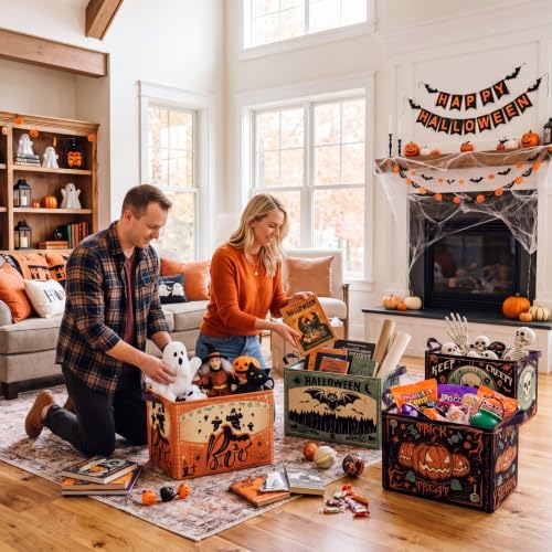 4 Pcs Vintage Halloween Storage Basket - Image 4