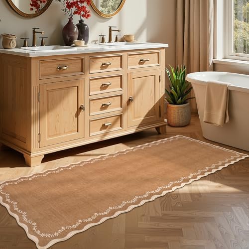 GarveeHome 2.5x10 Scalloped Washable Runner Rug Long Hallway Kitchen Rug - Image 3
