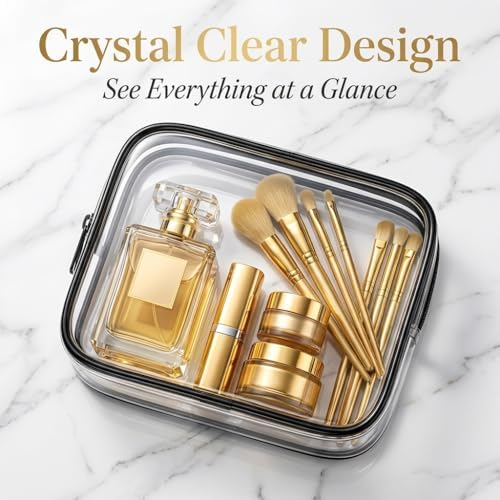 Clear Makeup Bag 4 Pack, TSA Approved Toiletry Bag - Image 3