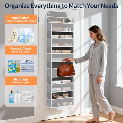 Yecaye 2 Pack Over The Door Organizer, 6-Tier Closet Door Hanging Organizer - Image 2