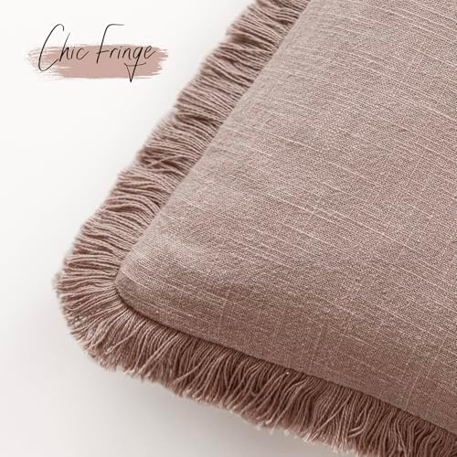 Foindtower Decorative Linen Fringe Throw Pillow Covers Cozy Boho Farmhouse - Image 3