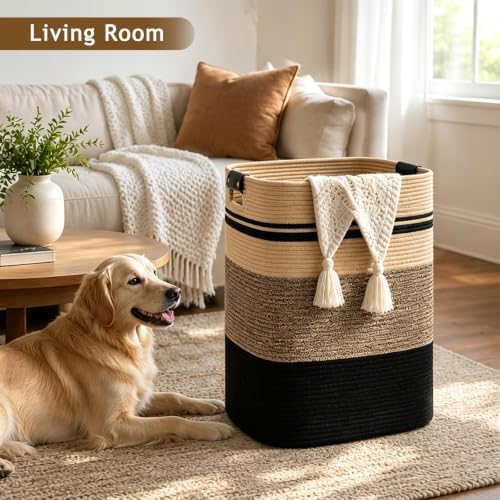 Laundry Hamper, Cotton Rope Laundry Basket - Image 6