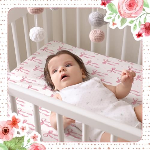 Peryiter 4 Pack Crib Sheets for Baby Girl - Image 5