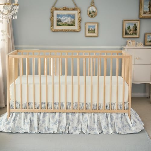 Brandream French Country Toile Floral Print Cotton Crib Skirt Toddler Bedskirt by Brandream