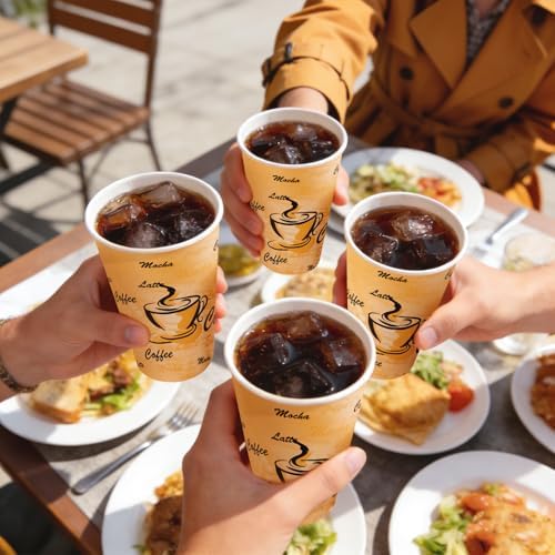 Lamosi 180 Pack 16 oz Coffee Cups, Disposable Paper Cups No Lids - Image 4