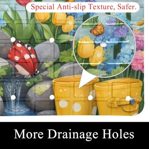 Shower Mat Bathtub Mat, 26.8x15.1 inch, Non-Slip Bath Mat - Image 2