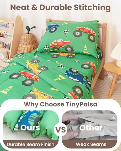 TinyPalsa 4-Piece Toddler Bedding Set, Toddler Bed Comforter Set - Image 5