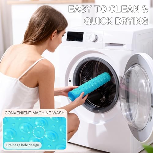 Anti-Slip Bathtub Shower Mat 28×15 Inch Clear Green - Image 6