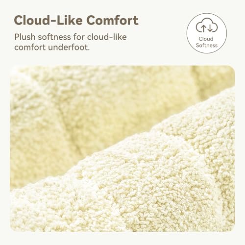 GRANNY SAYS Ivory Bathroom Rug 24" x 48", Non-Slip Microfiber Bath Mat - Image 3