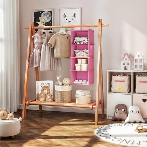 YOUDENOVA Hanging Closet Organizer and Storage, Light Pink - Image 2