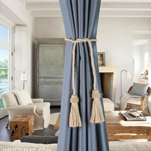 Curtain Tiebacks Handmade Curtain Holdbacks Rope - Image 3