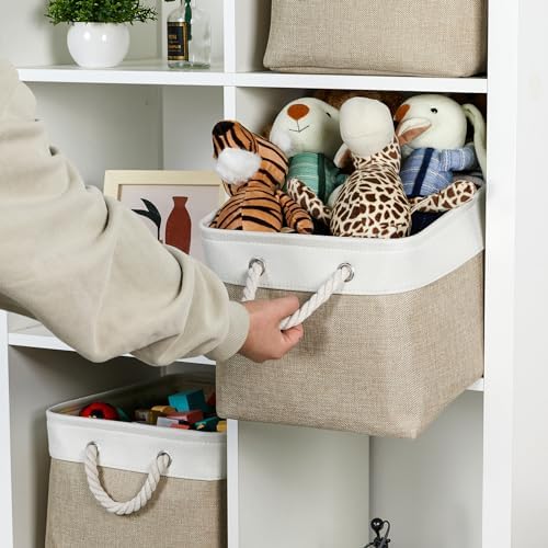 Temary Fabric Storage Baskets 4Pack Storage Bins Decorative Basket - Image 3