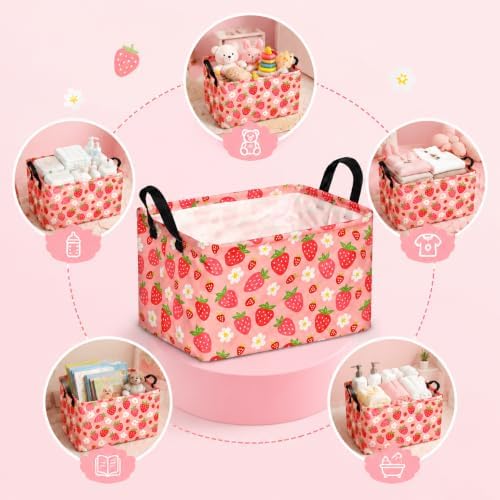 Kid Storage Basket Gift Shelf Basket Toy Storage Bin, Nursery Basket Organizer - Image 7