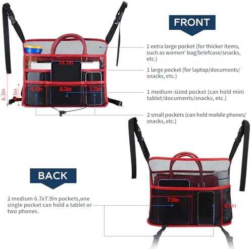 eing Car Seat Organizer Seat Back Storage Bag, Car Net Pocket Handbag Holder - Image 5