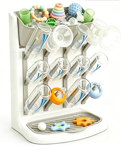 GoMaihe Baby Bottle Drying Rack: Space Saving Vertical Bottle Dryer Holder by GoMaihe