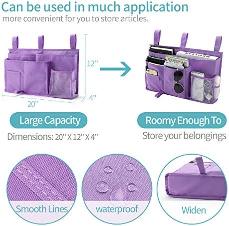 Bseash Bunk Bed Organizer, Bedside Caddy Hanging Bed Organizer Storage Bag 8 - Image 6
