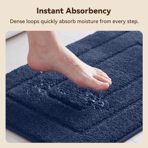 GRANNY SAYS Blue Bathroom Rug 16" x 24", Non-Slip Microfiber Bath Mat - Image 3