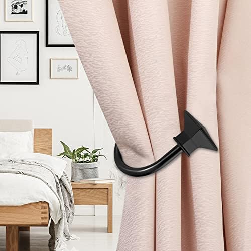 Sumnacon Set of 2 Curtain Holdbacks, Wall Mounted Aluminum Alloy Window Drapery - Image 5