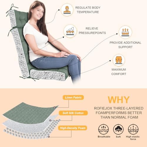 Rocking Chair Cushions Indoor High Back Set - Image 2