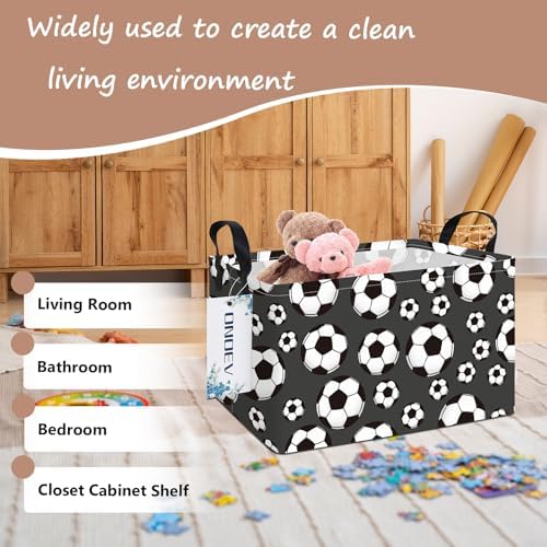 Rectangular Soccer Ball Storage Bin, Closet Organizer Basket - Image 4