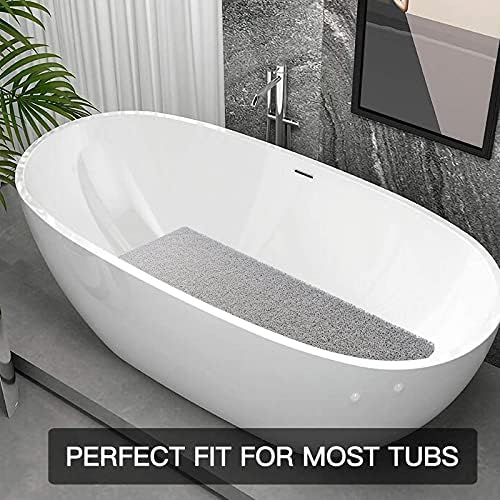 Shower Mat Non Slip Without Suction Cups, 32x17 Inch, PVC Loofah Bath Mat - Image 6
