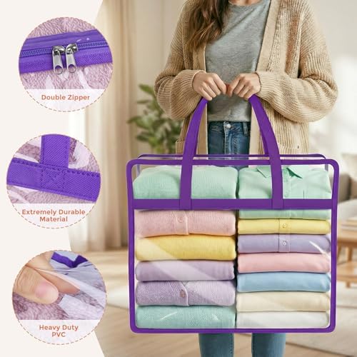 2 Pack Clear Storage Bags for Clothes, 45L Closet Organizers and Storage - Image 3