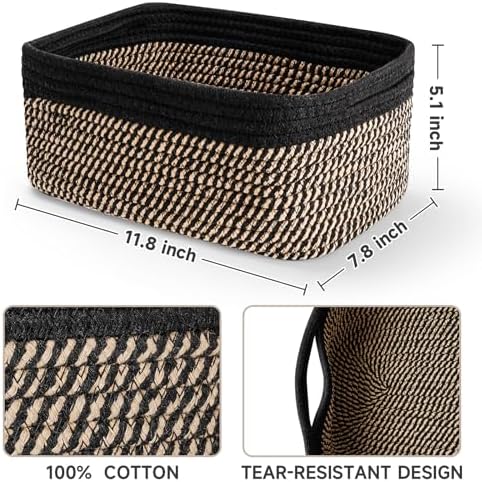 3 Pack Small Storage Baskets for Organizing, 11.8×7.8×5.1" - Image 2