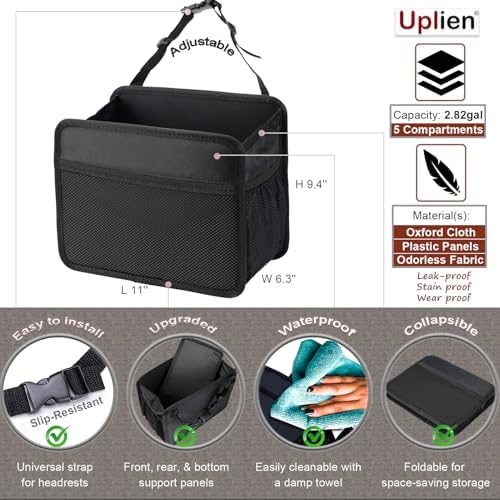 Car Seat Back Organizer Hanging Bag Foldable Backseat Storage Caddy - Image 3