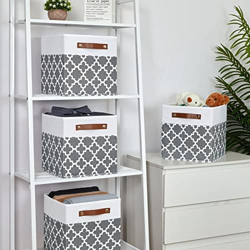 Temary 11x11x11 Cube Storage Bins Cube Organizer Bins 4 Pack Canvas Storage Bin - Image 6