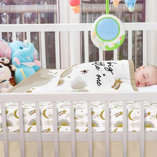 Hahafelt 3 Pcs Moon Star Baby Crib Bedding Set - Image 6