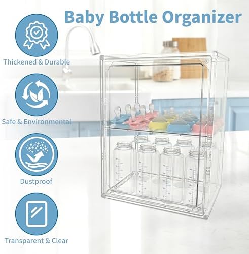 Baby Bottle Organizer, 3 Tiers Adjustable Bottle Storage Container - Image 6