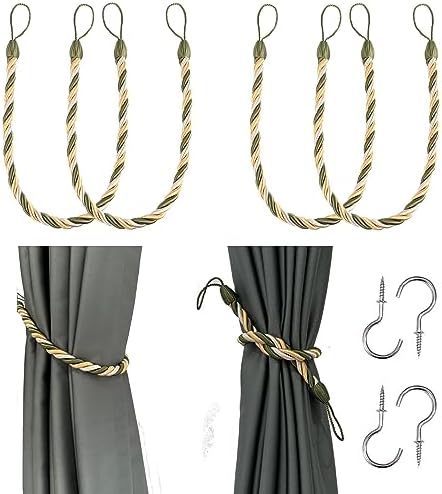 BEL AVENIR Curtain Tiebacks Ropes Tie-Backs, Handmade Holdbacks by BELAVENIR