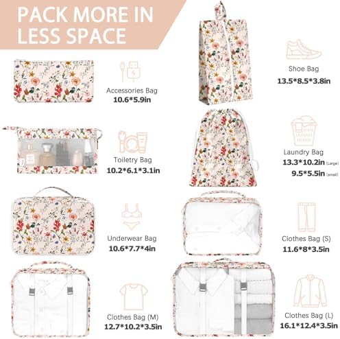 KPX 8 Set Packing Cubes for Travel, Luggage Packing Organizers Accessories - Image 2
