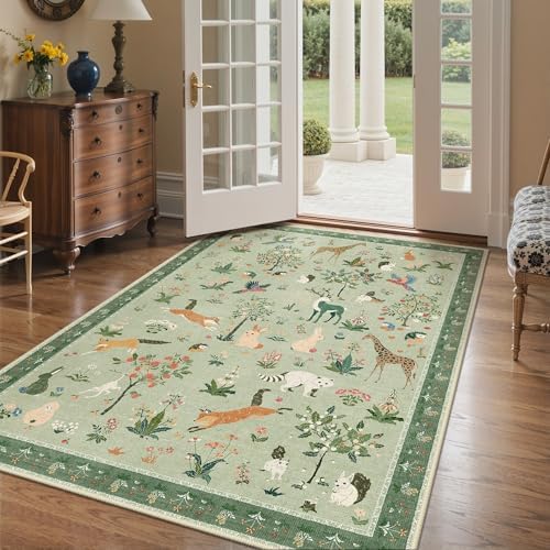 BESBLEE 9X12 Washable Area Rug for Living Room, Animal Non Slip - Image 3