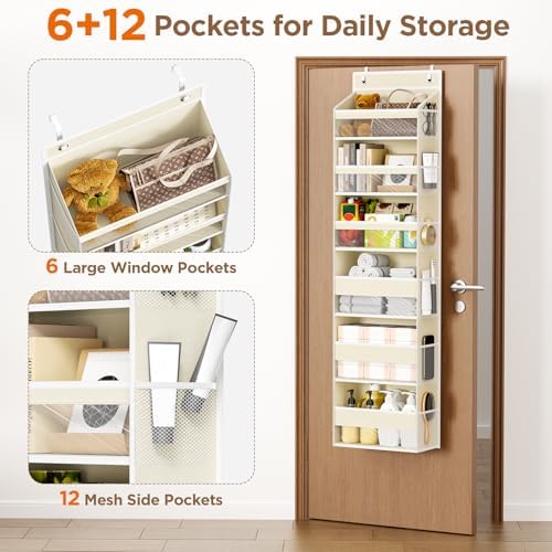 Over The Door Organizer, 6 Tiers Behind The Door Storage Hanging Shelves - Image 4