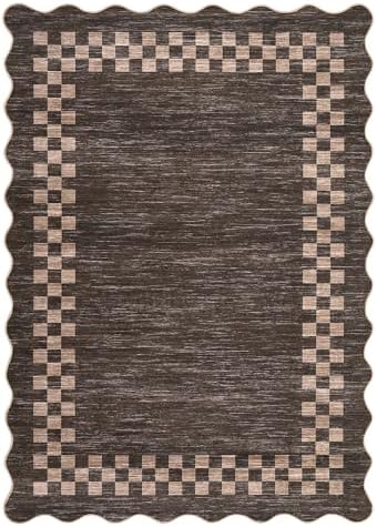 GarveeHome Small Area Rug 2x3 Solid Color Washable Scalloped Kitchen Rugs - Image 2