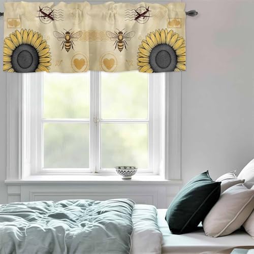 Vandarllin Vintage Sunflower Bee Valance Curtains - Image 6