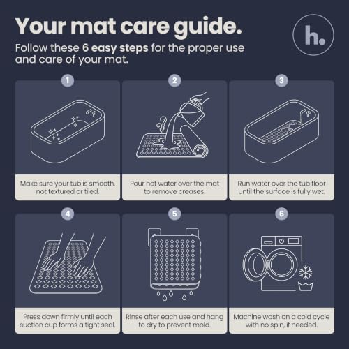 homerella Bathtub Mat Non Slip 28x16 Shower Mat Non Slip Anti Mold BPA Free - Image 7